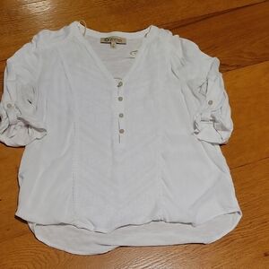 Democracy White Button-Front Blouse